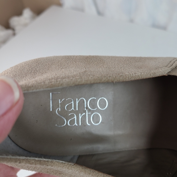 Franco Sarto Pardon tan suede leather slip-on loafers women's size 10 - Picture 10 of 12